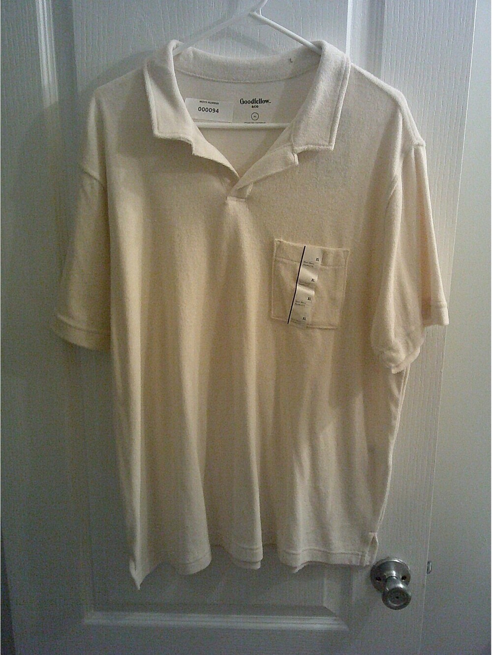 Goodfellow & Co Cream Textured Casual Polo Shirt – 0094